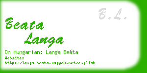 beata langa business card